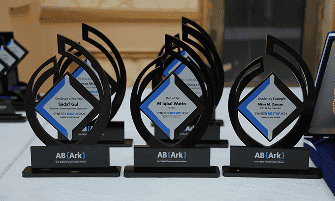 AB ARK Awards - Three geometric trophies