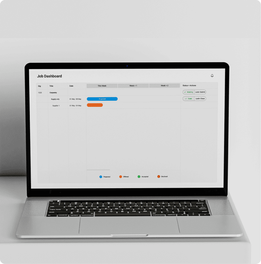 Laptop on desk